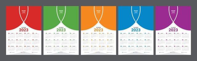 calendrier 2023, calendrier 2024 semaine début lundi fichier vectoriel de modèle de conception de décor d'entreprise.