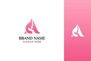 lettre beauté visage rose logo design vecteur