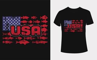 fichier vectoriel unique de conception de t shirt drapeau usa