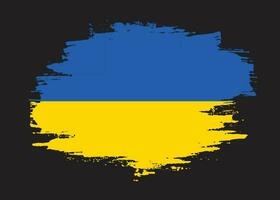 vecteur de drapeau ukraine coup de pinceau moderne