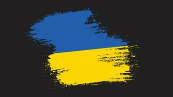 cadre de coup de pinceau moderne vecteur de drapeau ukraine