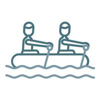 icône de deux couleurs de la ligne de rafting vecteur