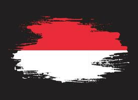 vecteur de drapeau de texture grunge indonésie en détresse