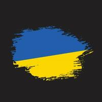 vecteur de drapeau vintage ukraine abstrait peint à la main