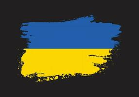 coup de pinceau sale vecteur drapeau ukraine