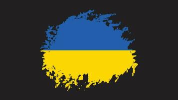 vecteur de drapeau ukrainien de style grungy fané