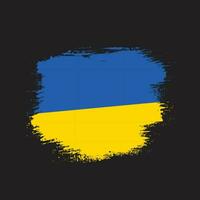 vecteur de drapeau ukrainien de peinture à la main de style vintage