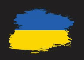 vecteur de drapeau ukraine abstrait texture grunge plat