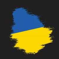 cadre de coup de pinceau moderne vecteur de drapeau ukraine