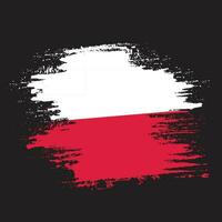 nouveau drapeau de la pologne à texture grunge créative vecteur