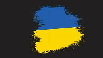 coup de pinceau isolé vecteur drapeau ukraine