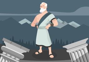 Socrates Cartoon Illustration vectorielle de personnage vecteur