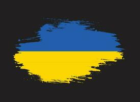 vecteur de drapeau ukrainien de style grungy fané