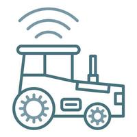 icône de deux couleurs de ligne de tracteur intelligent vecteur