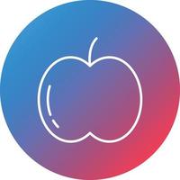 icône de fond de cercle dégradé ligne pomme vecteur