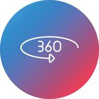 icône de fond de cercle dégradé de ligne de rétroaction à 360 degrés vecteur