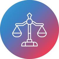 icône de fond de cercle dégradé de ligne de justice vecteur