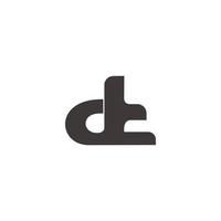lettre dt symbole courbes de mouvement conception simple logo vecteur