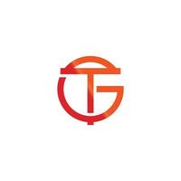 lettre tg dégradé cercle vecteur logo géométrique