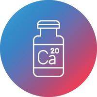 icône de fond de cercle de gradient de ligne de calcium vecteur