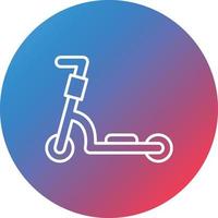 icône de fond de cercle de dégradé de ligne de scooter de coup de pied vecteur