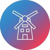 icône de fond de cercle dégradé de ligne de moulin à vent vecteur