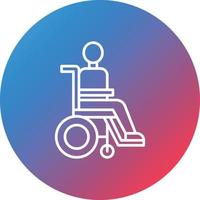 icône de fond de cercle dégradé de ligne de personne handicapée vecteur
