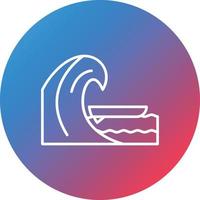icône de fond de cercle dégradé de ligne de surf vecteur
