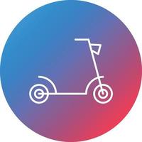 icône de fond de cercle de dégradé de ligne de scooter de coup de pied vecteur