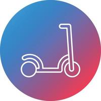 icône de fond de cercle de dégradé de ligne de scooter vecteur