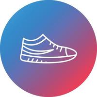 icône de fond de cercle dégradé de ligne de chaussures de sport vecteur