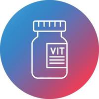 icône de fond de cercle dégradé de ligne de vitamines vecteur