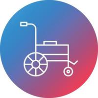 icône de fond de cercle dégradé de ligne de fauteuil roulant vecteur