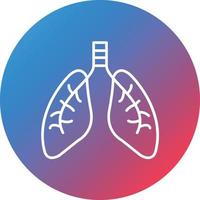 icône de fond de cercle de gradient de ligne de poumons vecteur
