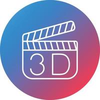 icône de fond de cercle dégradé de ligne de film 3d vecteur