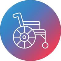 icône de fond de cercle dégradé de ligne de fauteuil roulant vecteur