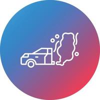 icône de fond de cercle dégradé de ligne de pollution de voiture vecteur