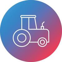 icône de fond de cercle dégradé de ligne de tracteur vecteur