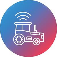 icône de fond de cercle dégradé de ligne de tracteur intelligent vecteur