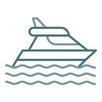 icône de deux couleurs de la ligne de yachting vecteur
