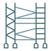 échafaudage, ligne, deux, couleur, icône vecteur