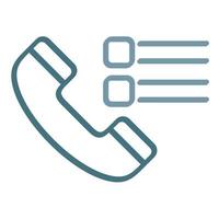 icône de deux couleurs de la ligne d'enquête téléphonique vecteur