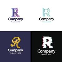 lettre r grand logo pack design création de logos modernes créatifs pour votre entreprise vecteur