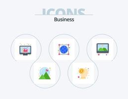 pack d'icônes plat d'affaires 5 conception d'icônes. photo. Connexions. navigateur. mondial. la terre vecteur