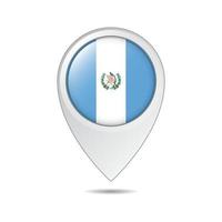 balise de localisation de la carte du drapeau du guatemala vecteur
