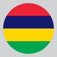 illustration en forme de cercle plat du drapeau mauricien vecteur