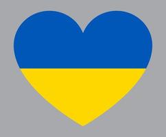 illustration en forme de coeur plat du drapeau de l'ukraine vecteur