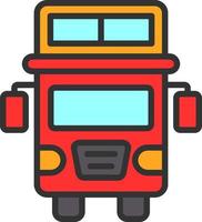 conception d'icône vectorielle de bus à deux étages vecteur
