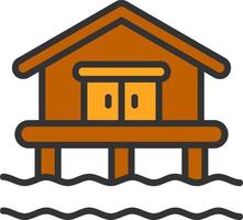 conception d'icône de vecteur de maison de plage