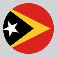 illustration en forme de cercle plat du drapeau du timor oriental vecteur